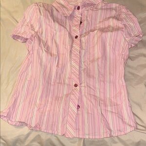 Amazon Pink Striped Women's Blouse